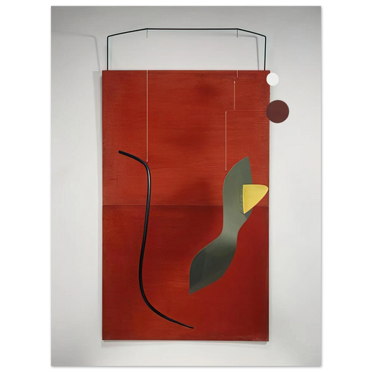 Alexander Calder - RED PANEL 1936 Fine Art Poster - 13x18 cm / 5x7 inches
