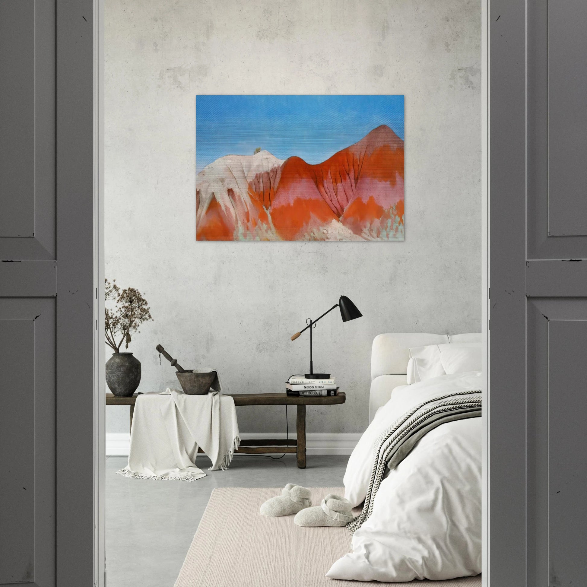 Series near abiquiu, New Mexico - Hills to the left - Georgia O'Keeffe Brushed Aluminum Print - 70x100 cm / 28x40 inches | Georgia O'Keeffe Aluminum Print | Georgia O'Keeffe Prints