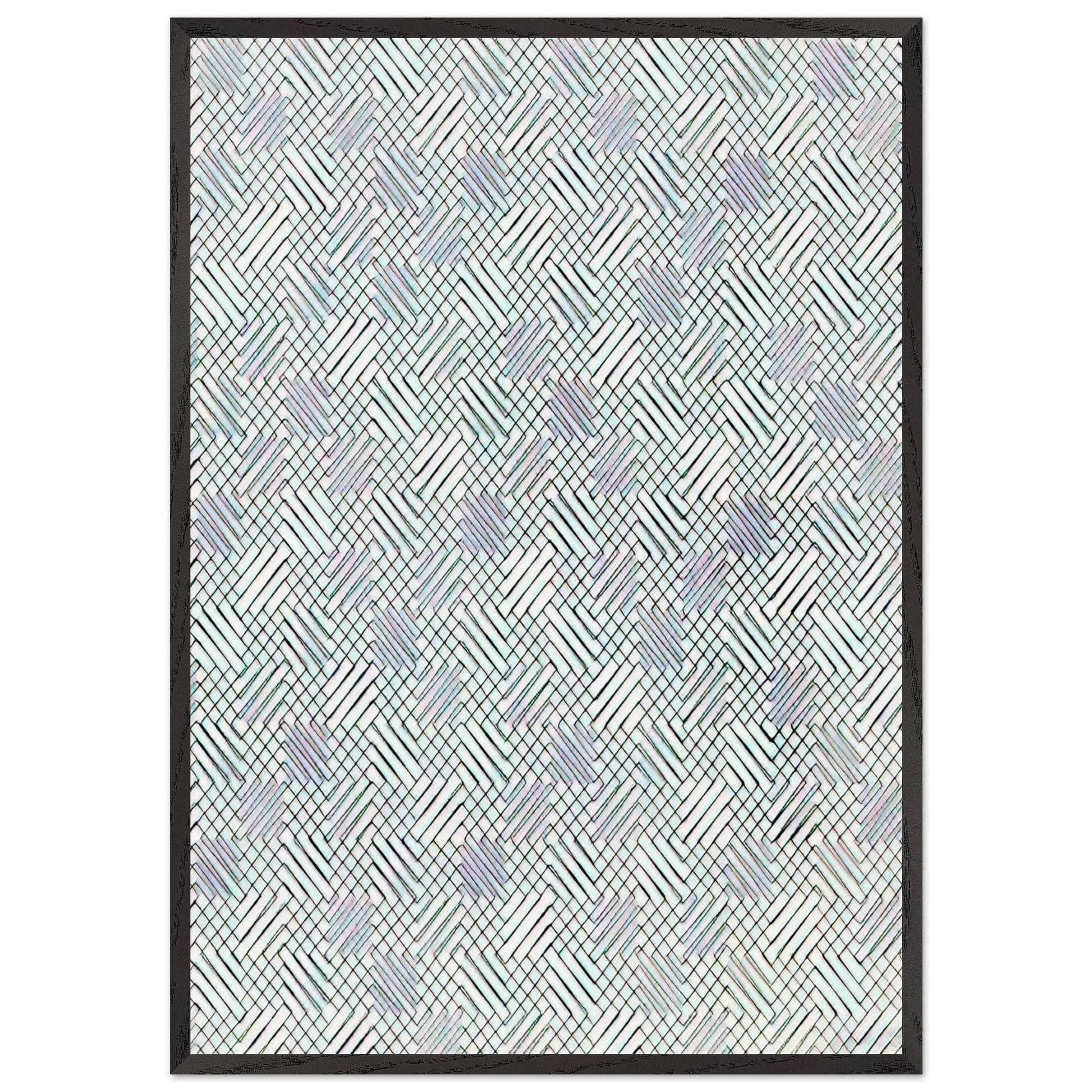 Untitled Diagonals - 1970 - Francois Morellet Framed Art Print – Black Wooden Frame - Default Title - -Framed Art Print