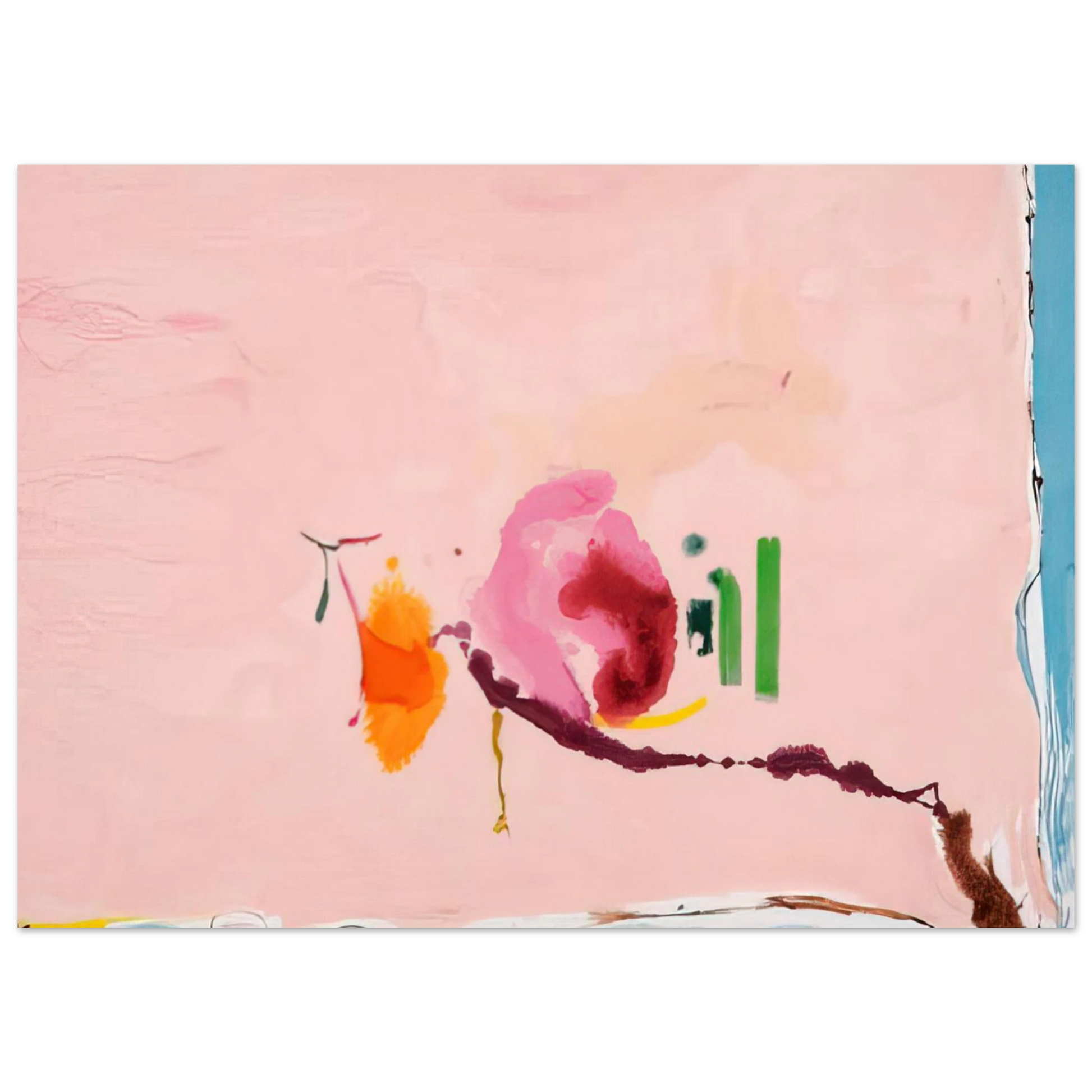 Helen Frankenthaler - Flirt - 1995 Wall art - 27x35 cm / 11x14 inches - Premium Wooden Framed Poster With Fine Art Paper - Wood frame