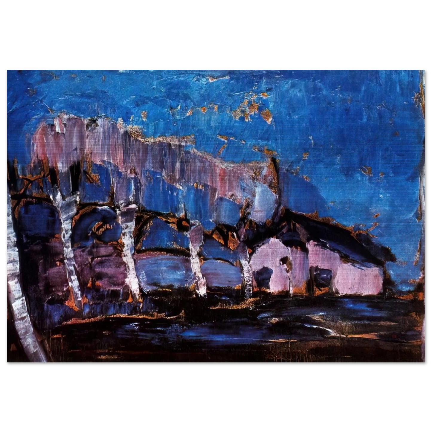 Evening landscape - Piet Mondrian Brushed Aluminum Print - 70x100 cm / 28x40 inches | Piet Mondrian Aluminum Print | Piet Mondrian Prints