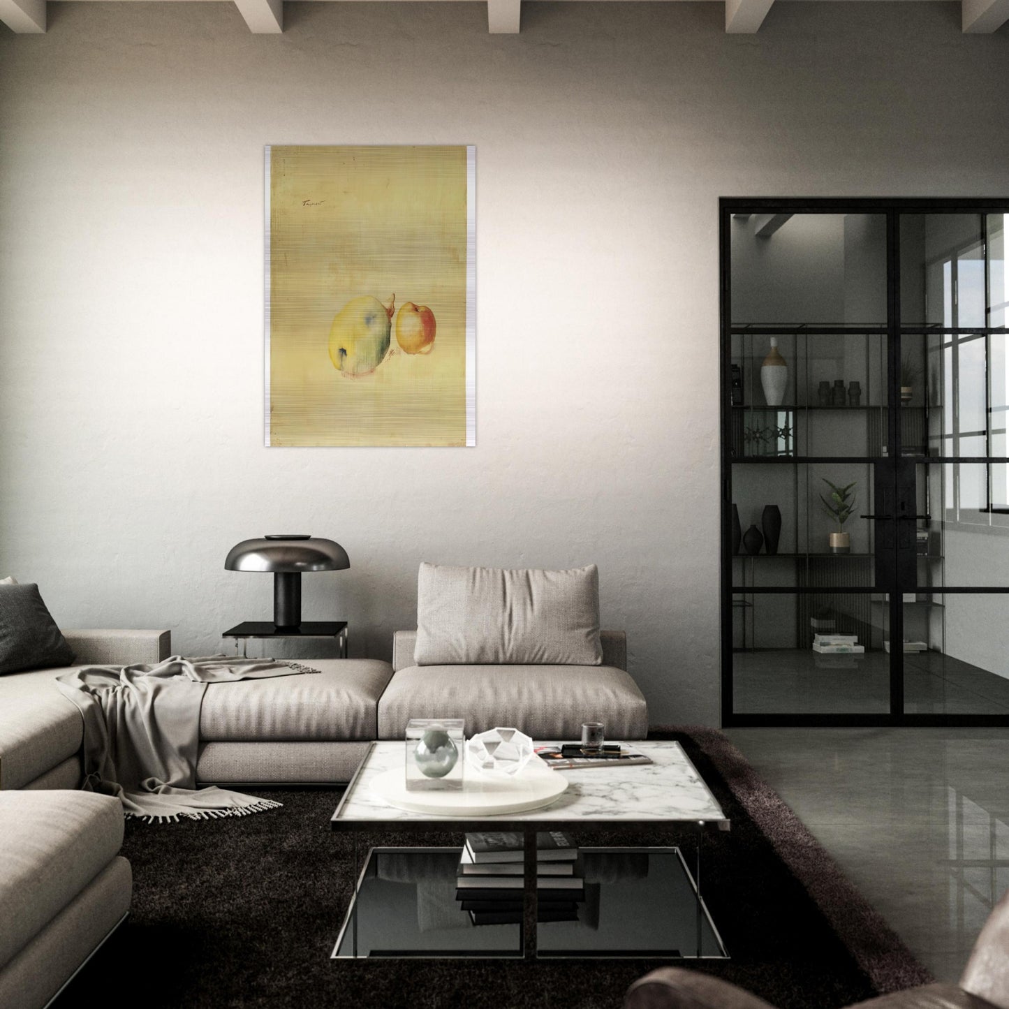 Cotogna e mela – 28.12.41 - 1941 - Julius Bissier Brushed Aluminum Print - 70x100 cm / 28x40 inches | Julius Bissier Aluminum Print | Julius Bissier Prints