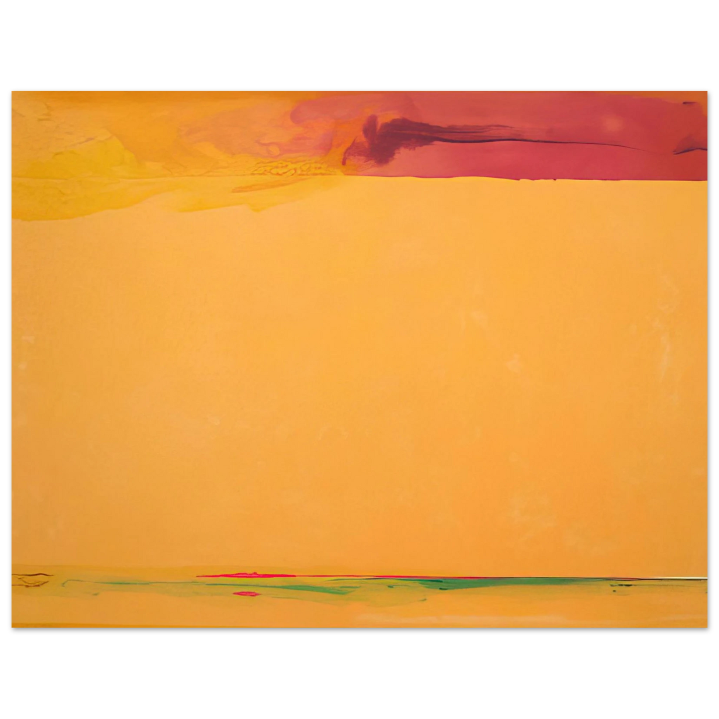 Helen Frankenthaler - Southern Exposure - 2005 Wall art - 28x43  cm / XL (11x17 inches) - Premium Wooden Framed Poster With Fine Art Paper - White frame