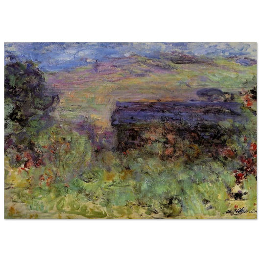 The House Seen through the Roses - claude monet Brushed Aluminum Print - 70x100 cm / 28x40 inches | claude monet Aluminum Print | claude monet Prints