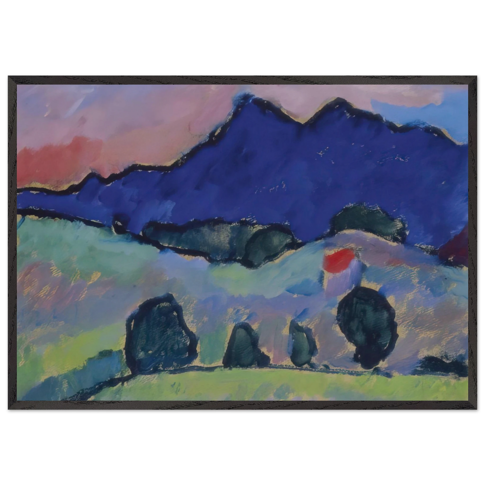 BLAUER BERG 1910 - Alexej von Jawlensky Framed Art Print – Black Wooden Frame - Default Title - -Framed Art Print