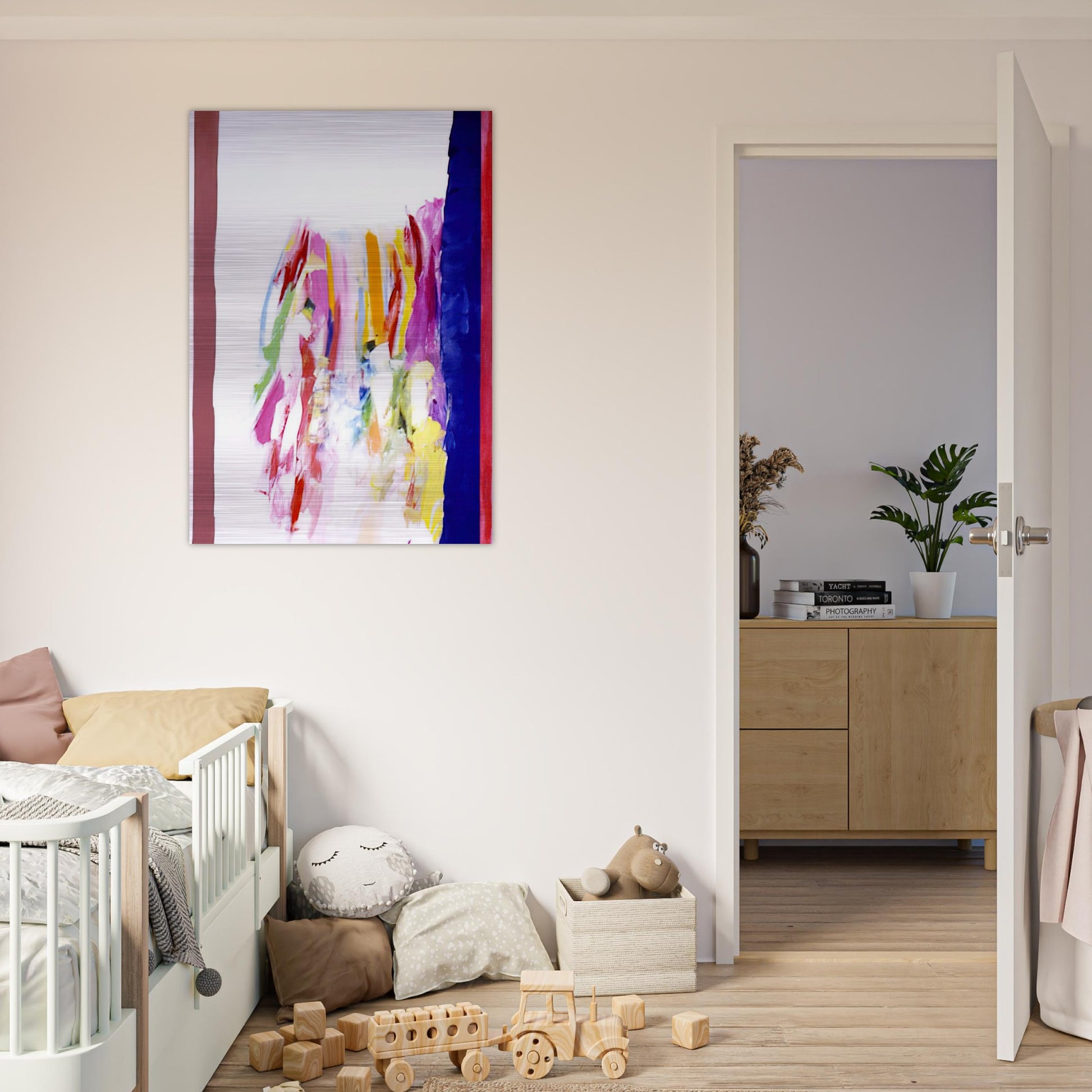 Jubilant Blue - 1972 - Ronnie Landfield Brushed Aluminum Print - 70x100 cm / 28x40 inches | Ronnie Landfield Aluminum Print | Ronnie Landfield Prints