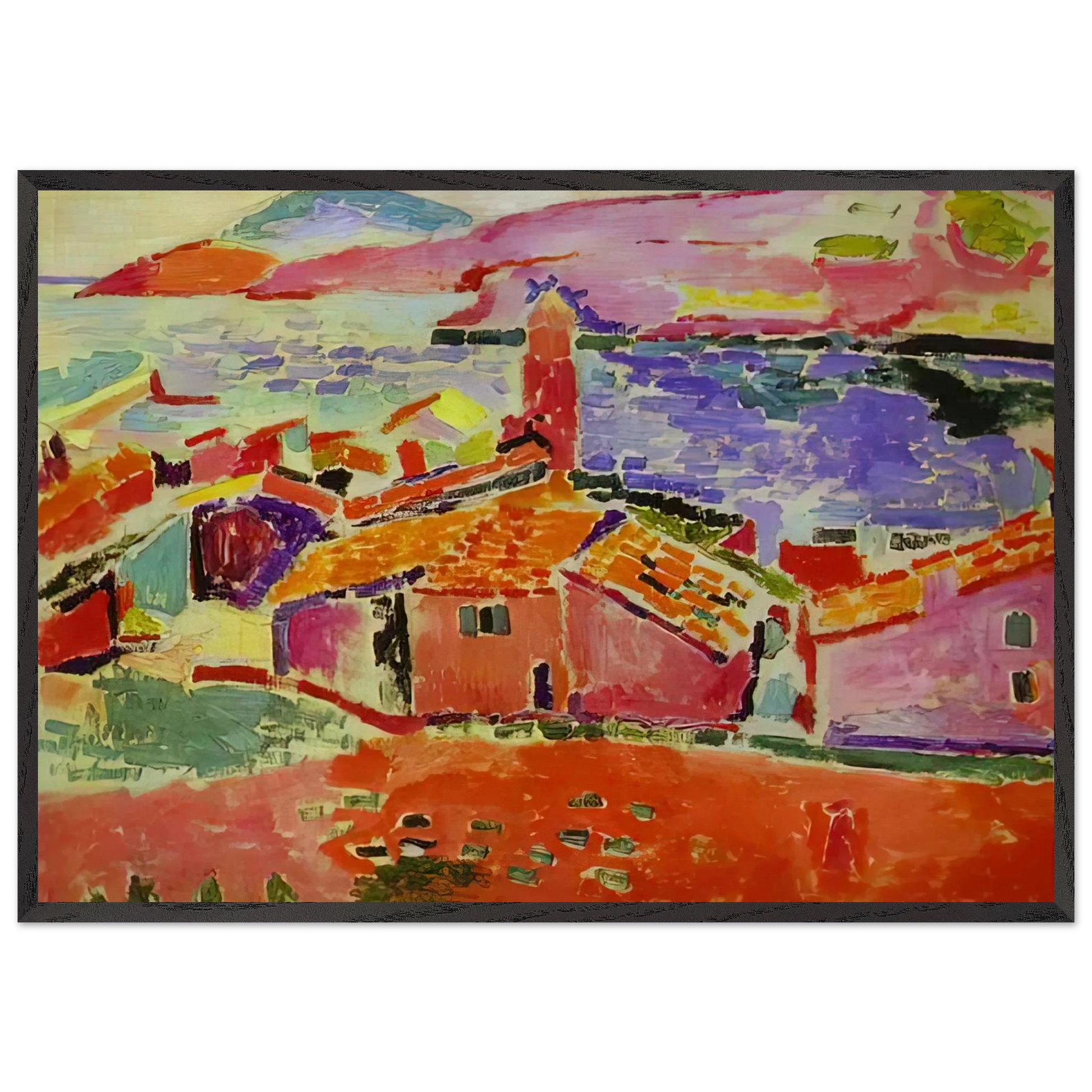 VIEW OF COLLIOURE 1 - Henri Matisse Framed Art Print – Black Wooden Frame - Default Title - -Framed Art Print