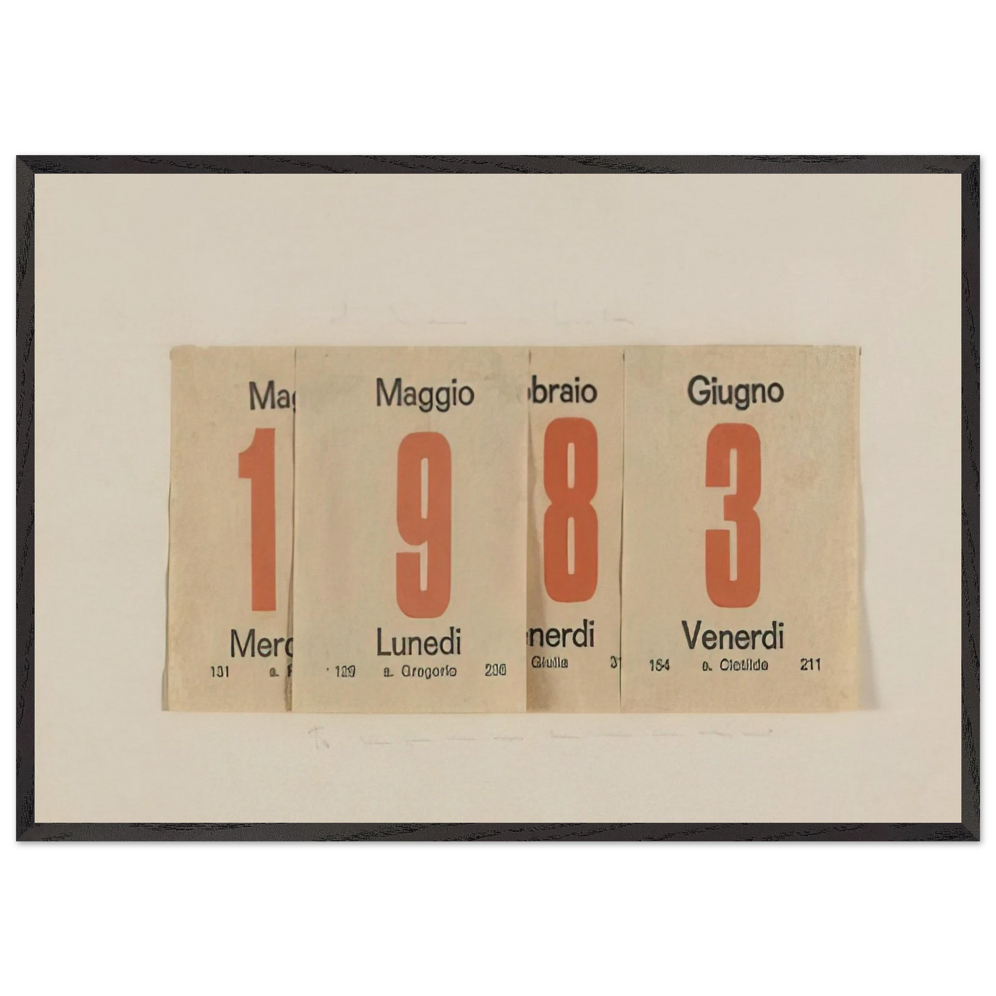 1983 - Alighiero Boetti Framed Art Print – Black Wooden Frame - Default Title - -Framed Art Print