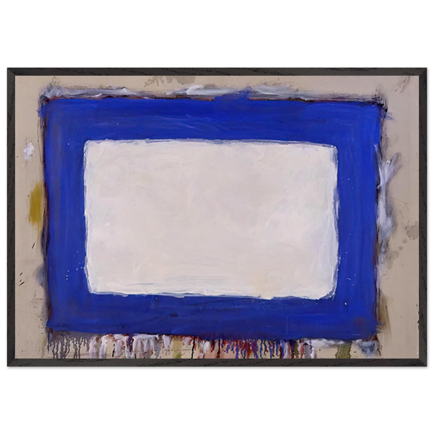 Blue Rectangle II - 1958 - Gene Davis Framed Art Print – Black Wooden Frame - Default Title - -Framed Art Print