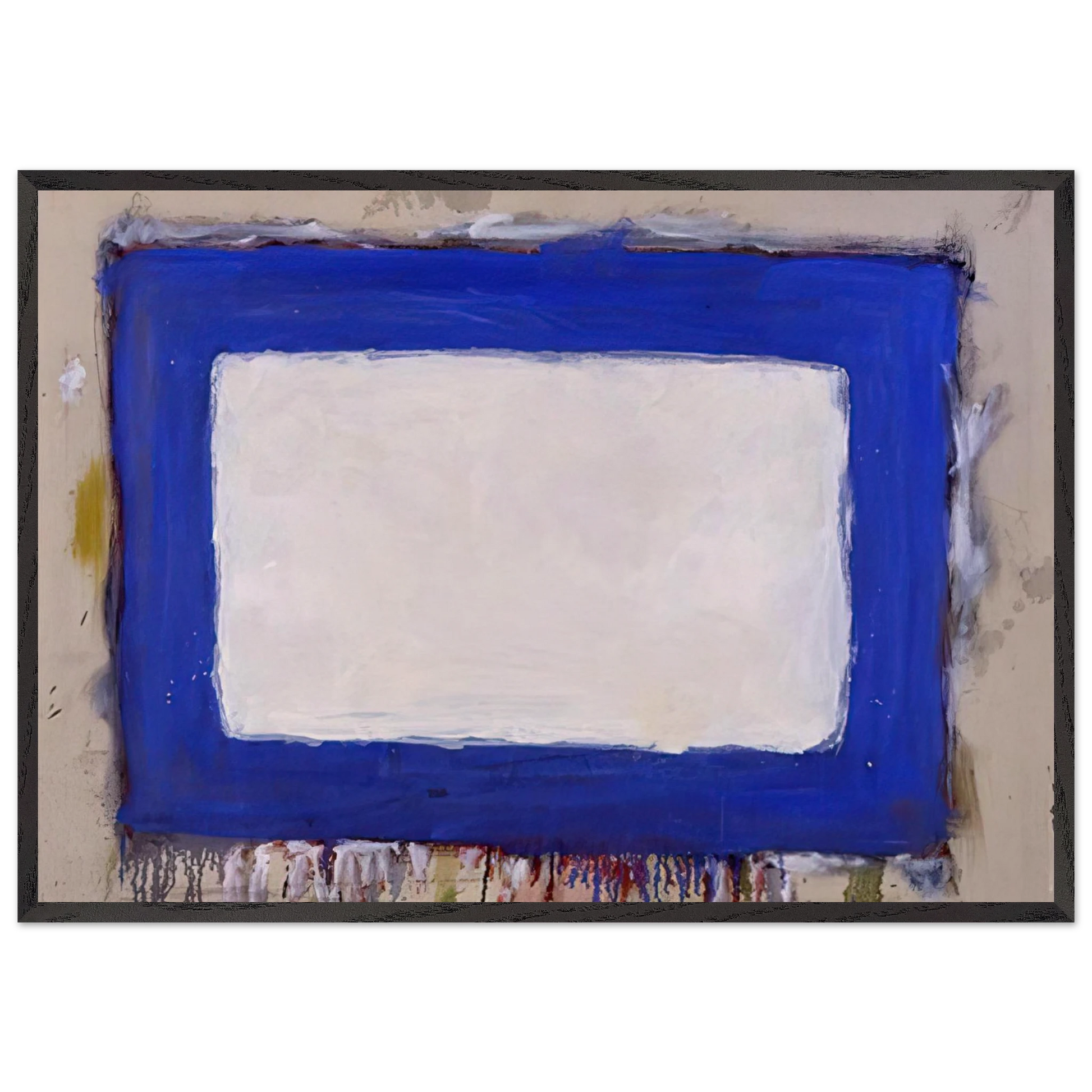 Blue Rectangle II - 1958 - Gene Davis Framed Art Print – Black Wooden Frame - Default Title - -Framed Art Print