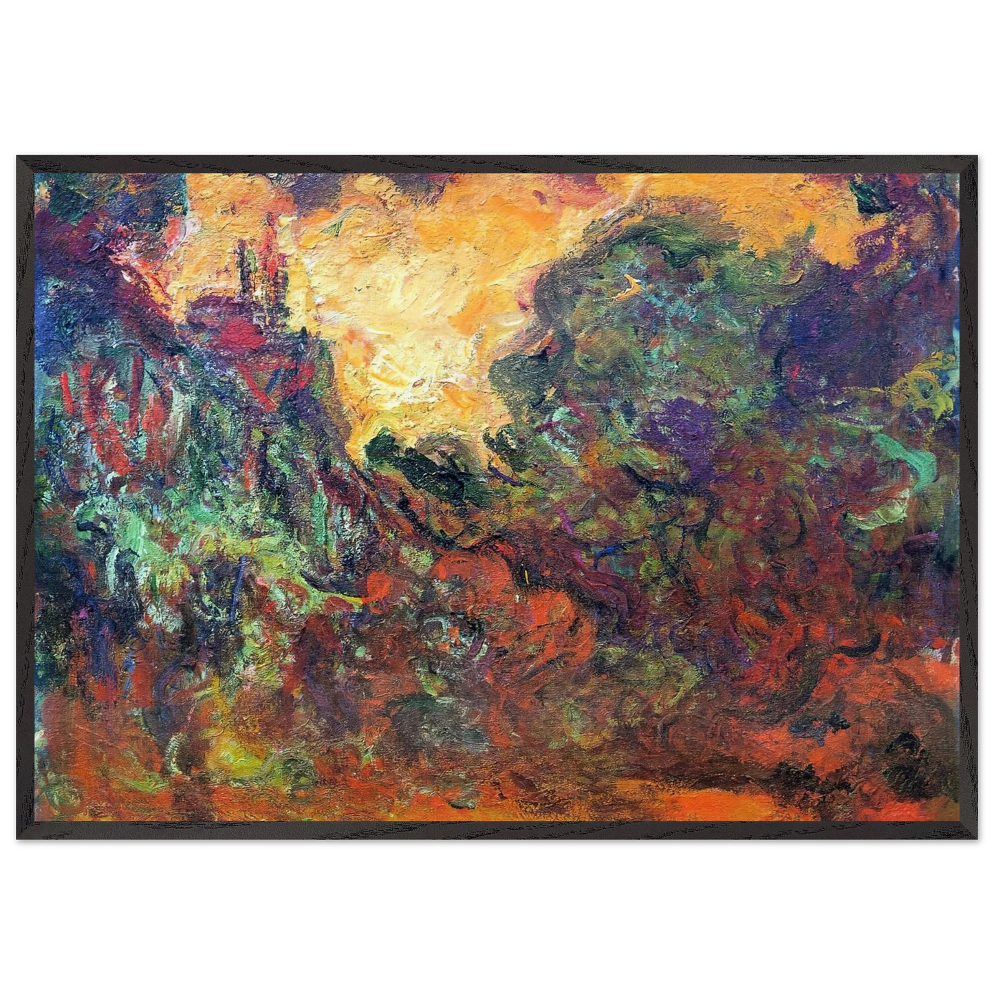 The Artists House View from the Rose Garden - claude monet Framed Art Print – Black Wooden Frame - Default Title - -Framed Art Print