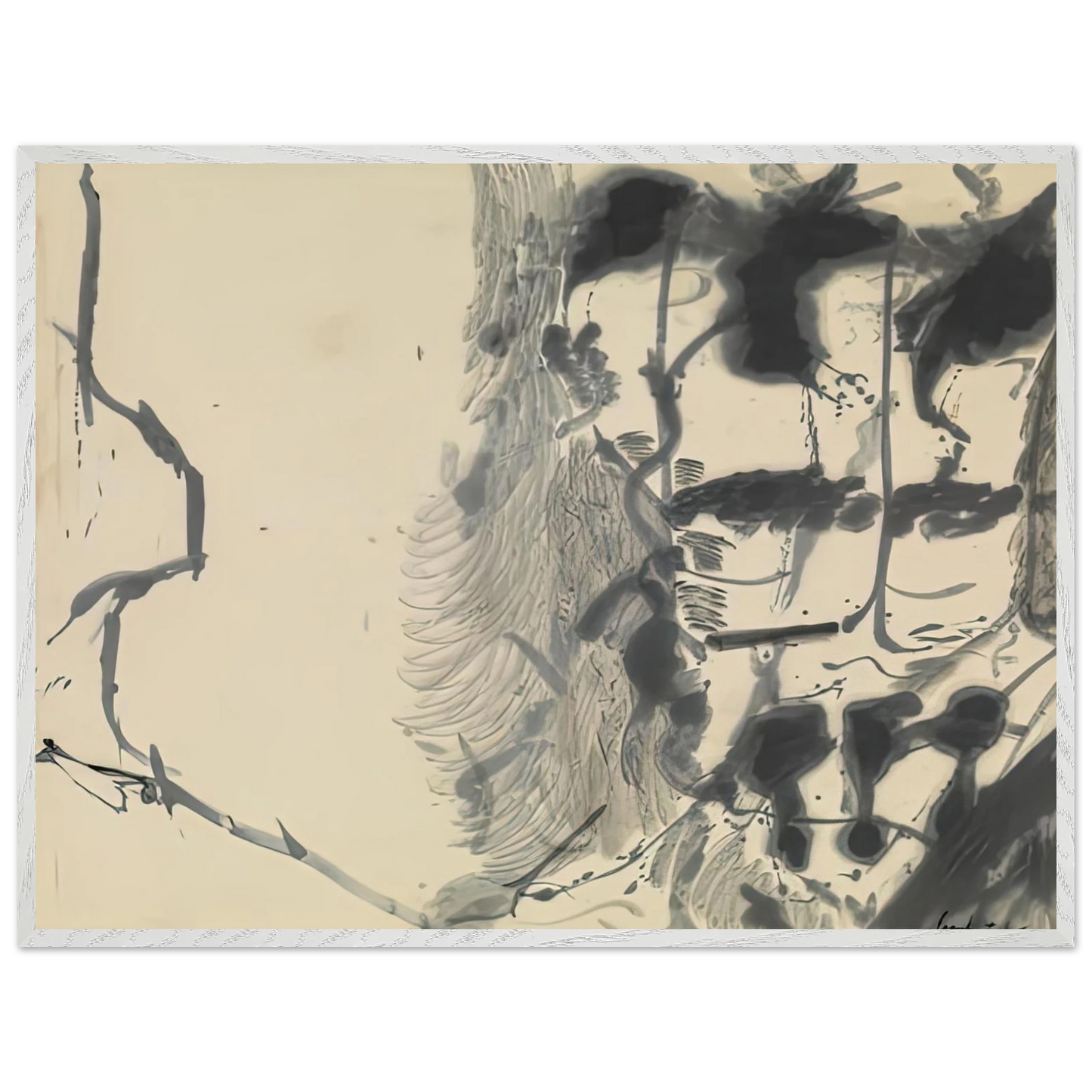 Helen Frankenthaler - New York Bamboo, 1957- Wall Art - 21x29.7 cm / 8x12" - Premium Wooden Framed Poster With Fine Art Paper - Black frame