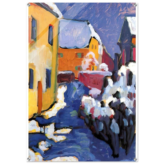 CEMETERY AND VICARAGE IN KOCHEL 1909 - Wassily Kandinsky Acrylic Print - 70x100 cm / 28x40″ inches | Wassily Kandinsky Wall Art | Wassily Kandinsky Prints