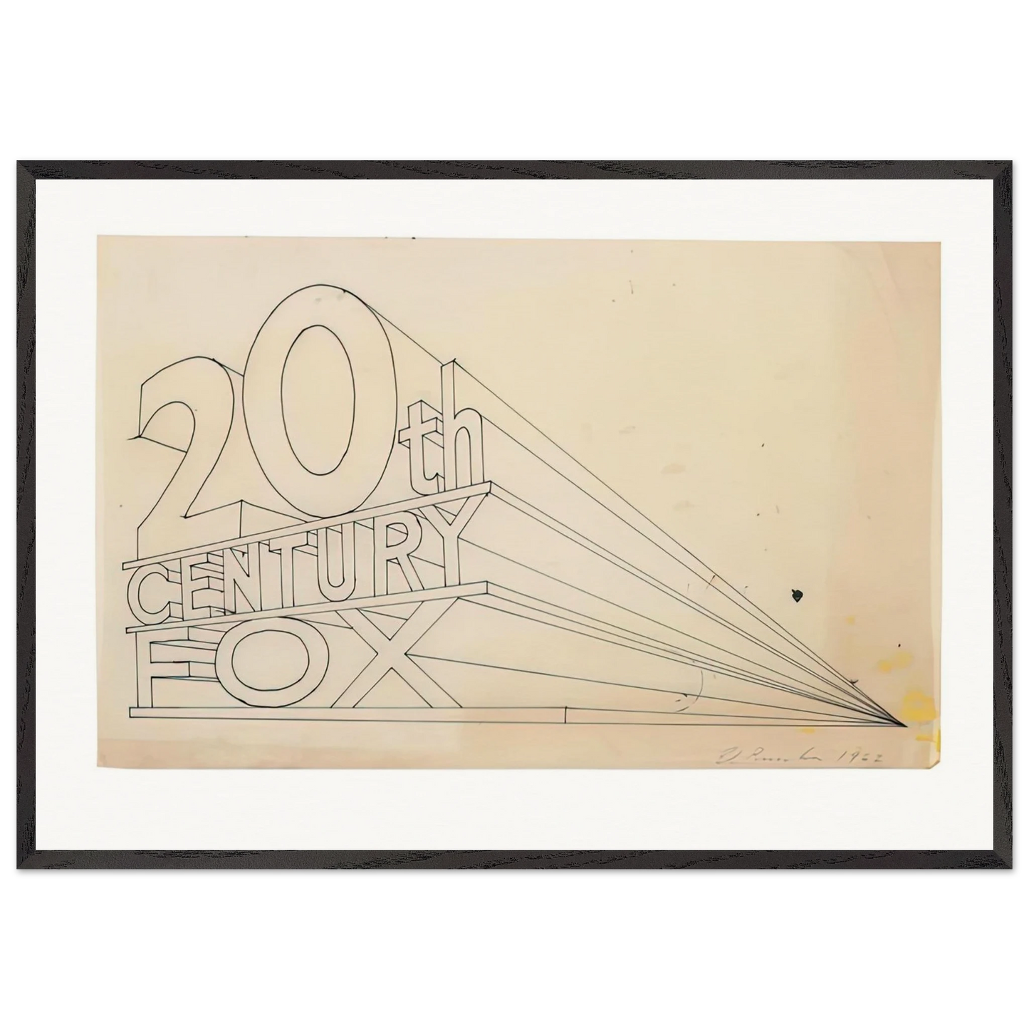 TRADEMARK STUDY 4 1962 - Edward Ruscha Framed Art Print – Black Wooden Frame - Default Title - -Framed Art Print