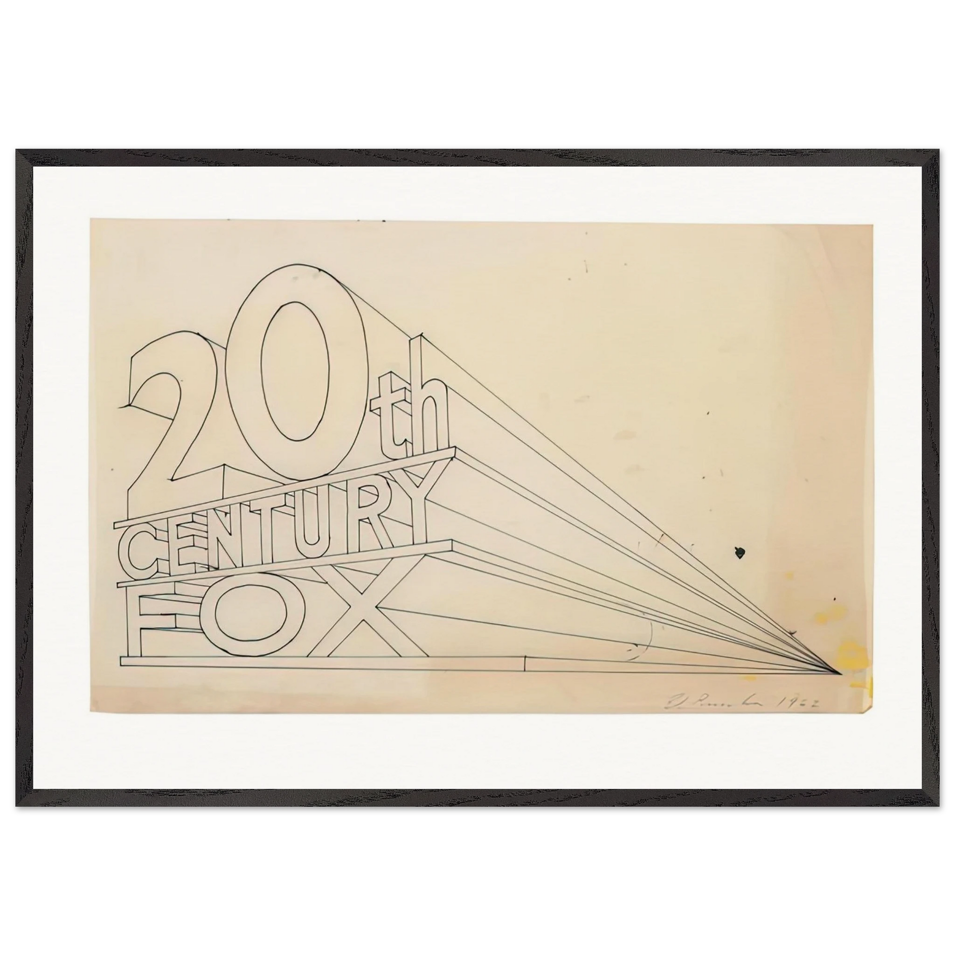 TRADEMARK STUDY 4 1962 - Edward Ruscha Framed Art Print – Black Wooden Frame - Default Title - -Framed Art Print