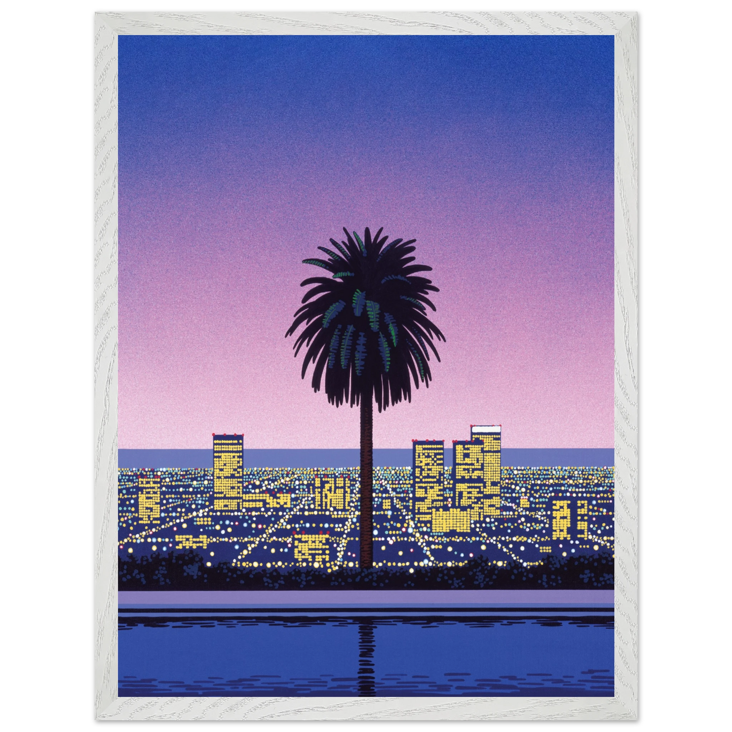 Hiroshi Nagai - Pacific Breeze 2 Wall Art - 21x29.7 cm / 8x12" - Premium Wooden Framed Poster With Fine Art Paper - White frame