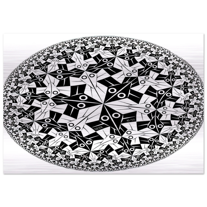 CIRCLE LIMIT I - MC Escher Brushed Aluminum Print - 70x100 cm / 28x40 inches | MC Escher Aluminum Print | MC Escher Prints