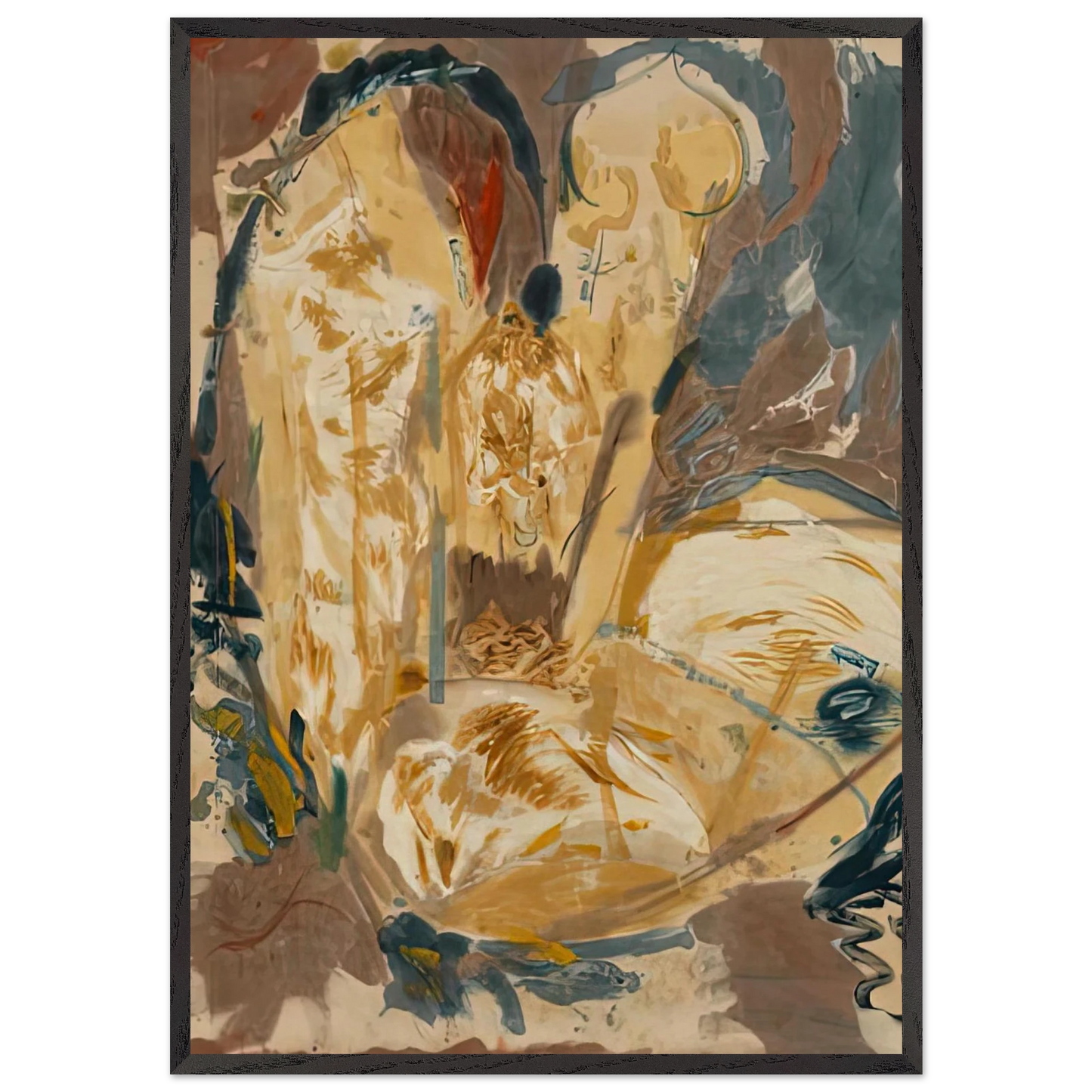 Giralda 1956- - Helen Frankenthaler 70x100 cm / 28x40 inches Framed Art Print – Black Wooden Frame