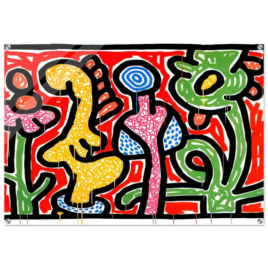 FLOWERS IV 1990 - Keith Haring Acrylic Print - 70x100 cm / 28x40″ inches