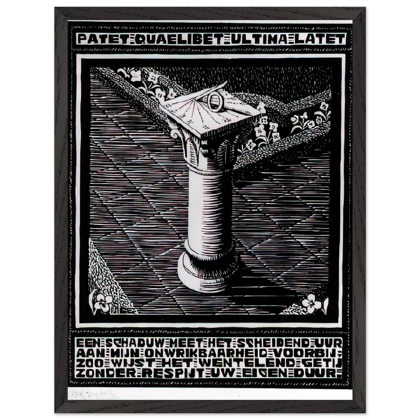 MC Escher - EMBLEMATA SUNDIAL Wall Art - 60x80 cm / 24x32 inches - Fine Art Poster - -