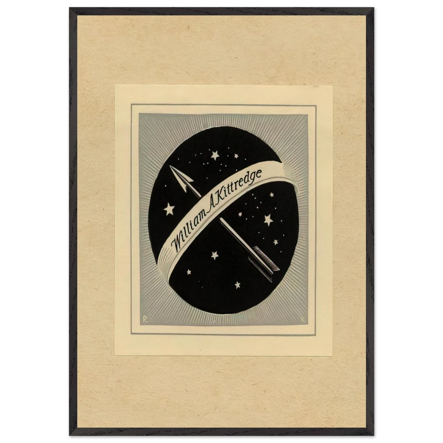 Illustration to William A Kittredge - Rockwell Kent Framed Art Print – Black Wooden Frame - Default Title - -Framed Art Print