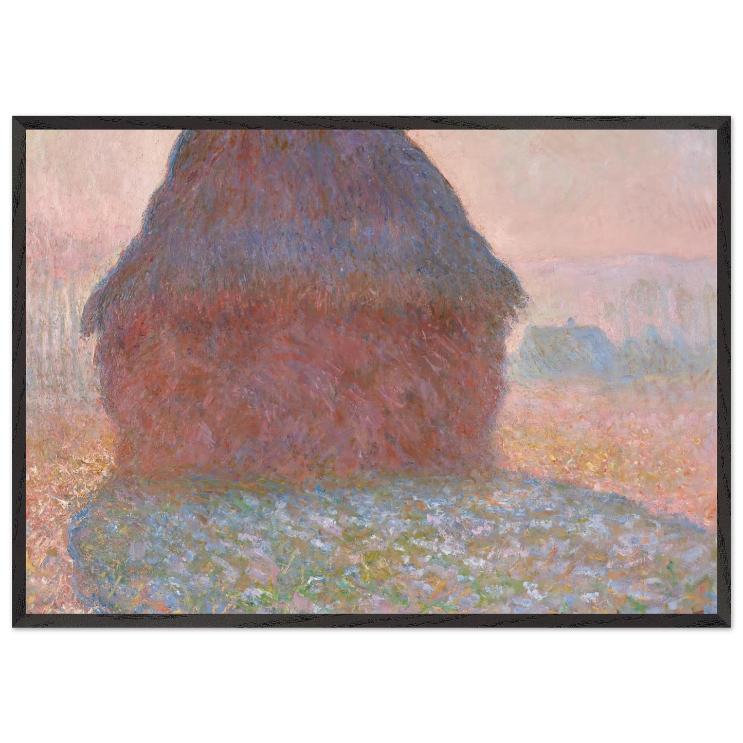 Grainstack in Sunshine - claude monet Framed Art Print – Black Wooden Frame - Default Title - -Framed Art Print