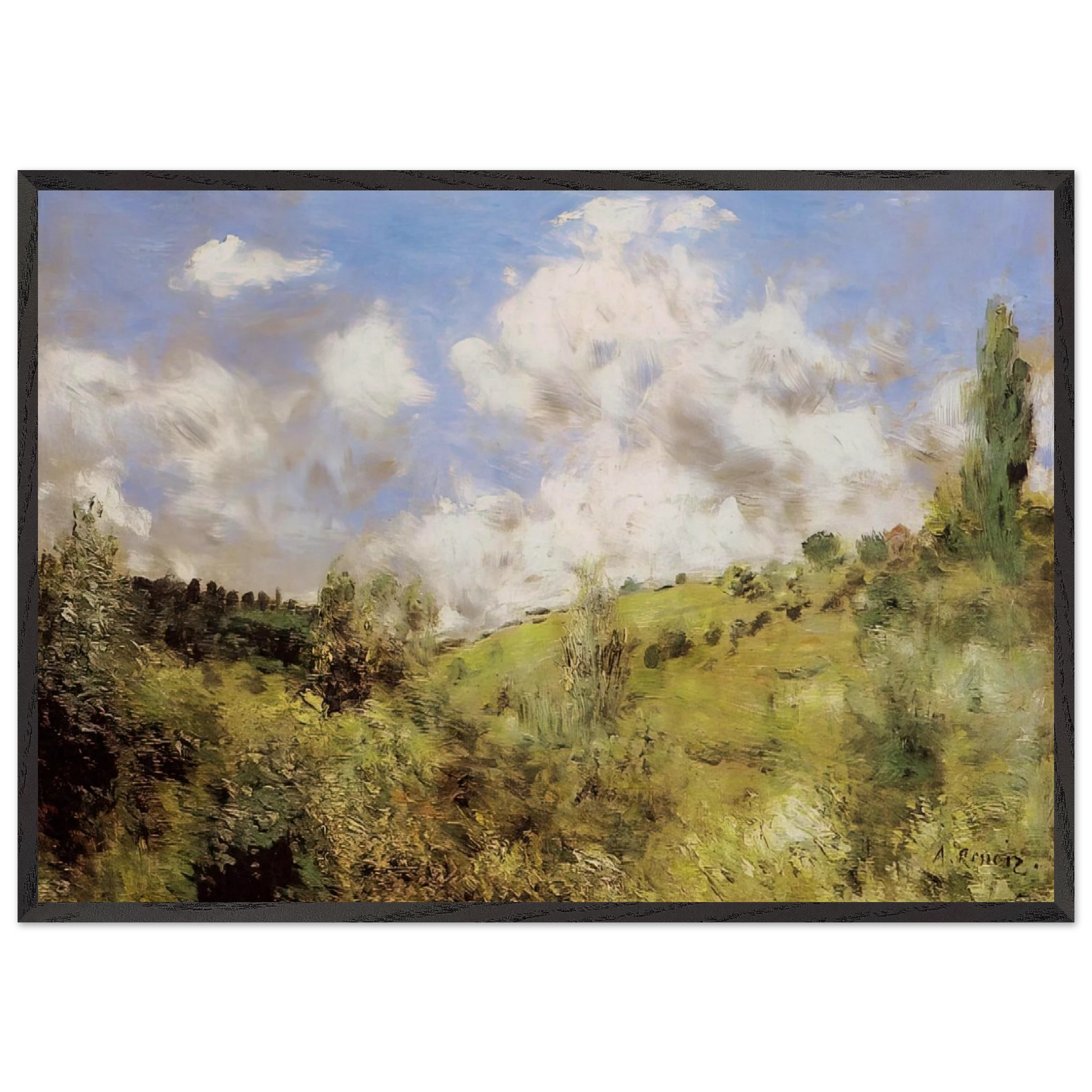 Strong Wind Gust of Wind - Pierre-Auguste Renoir Framed Art Print – Black Wooden Frame - Default Title - -Framed Art Print