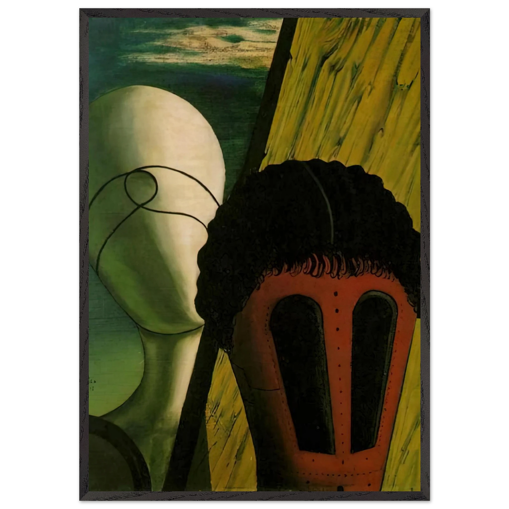TWO HEADS 1918 - Giorgio de Chirico Framed Art Print – Black Wooden Frame - Default Title - -Framed Art Print