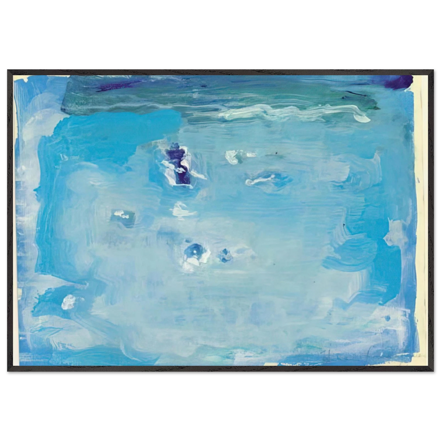 Helen Frankenthaler - Untitled - Color Field Painting, Lyrical Abstraction Wall art - 30x40 cm / 12x16 inches - Premium Wooden Framed Poster With Fine Art Paper - Wood frame