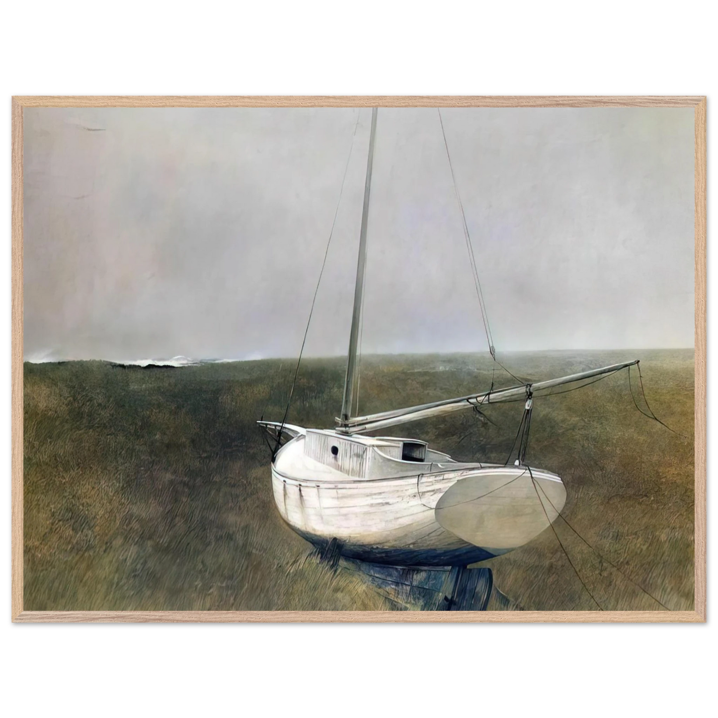 Andrew Wyeth - BELOW DOVER 1950 Wall Art - 60x80 cm / 24x32 inches - Fine Art Poster - -