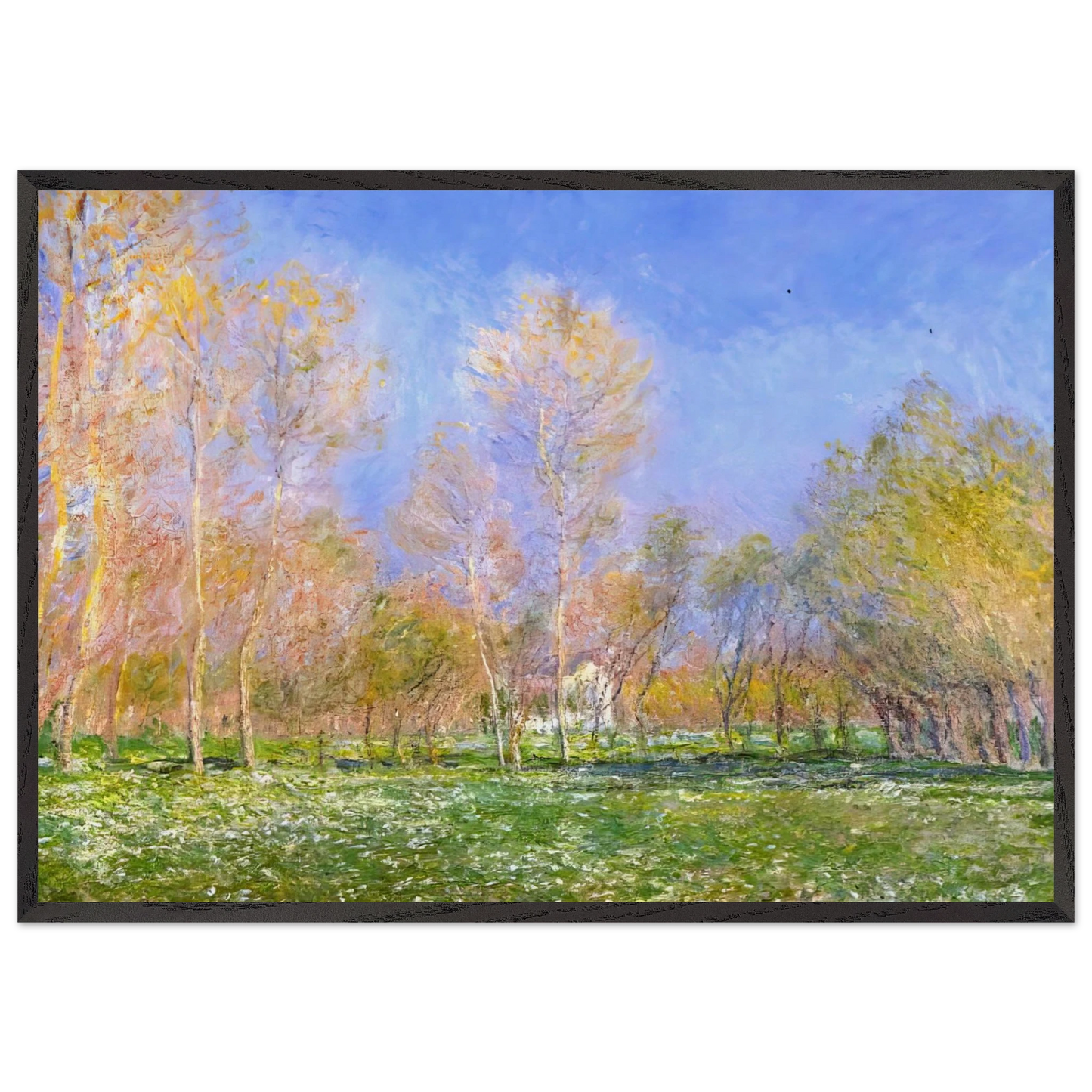 Springtime in Giverny - claude monet Framed Art Print – Black Wooden Frame - Default Title - -Framed Art Print