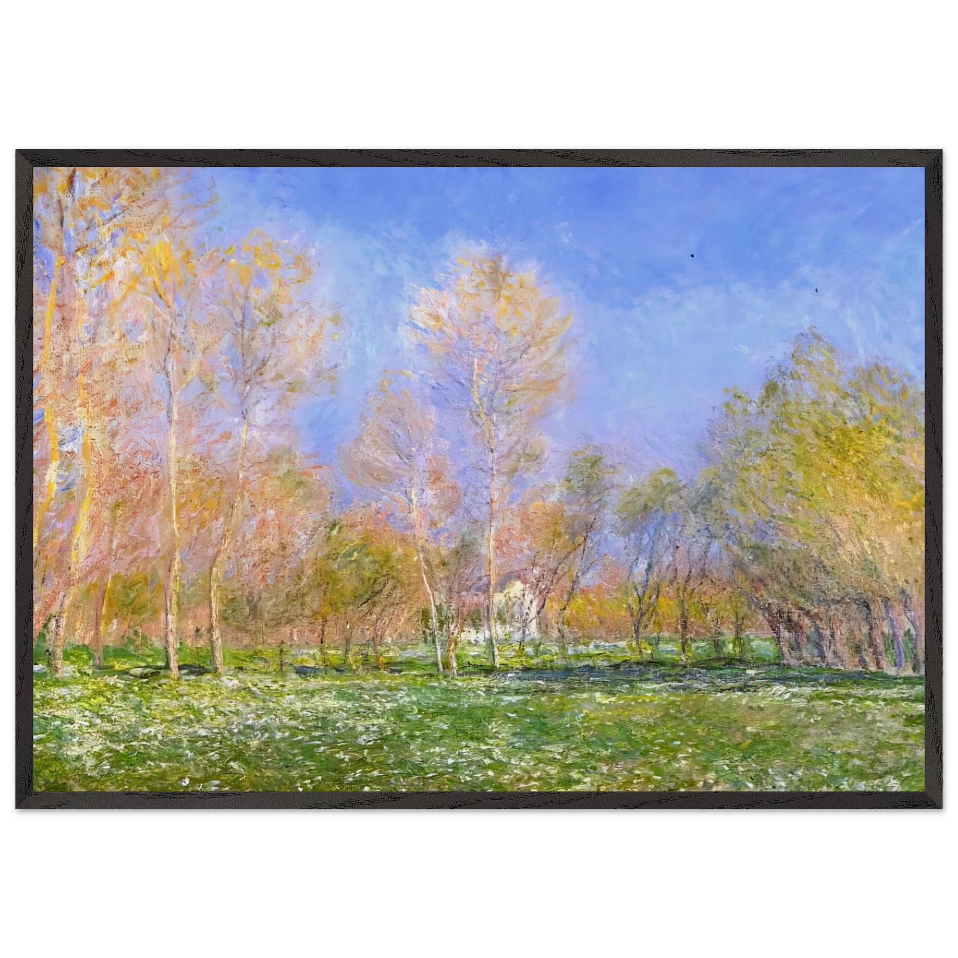 Springtime in Giverny - claude monet Framed Art Print – Black Wooden Frame - Default Title - -Framed Art Print