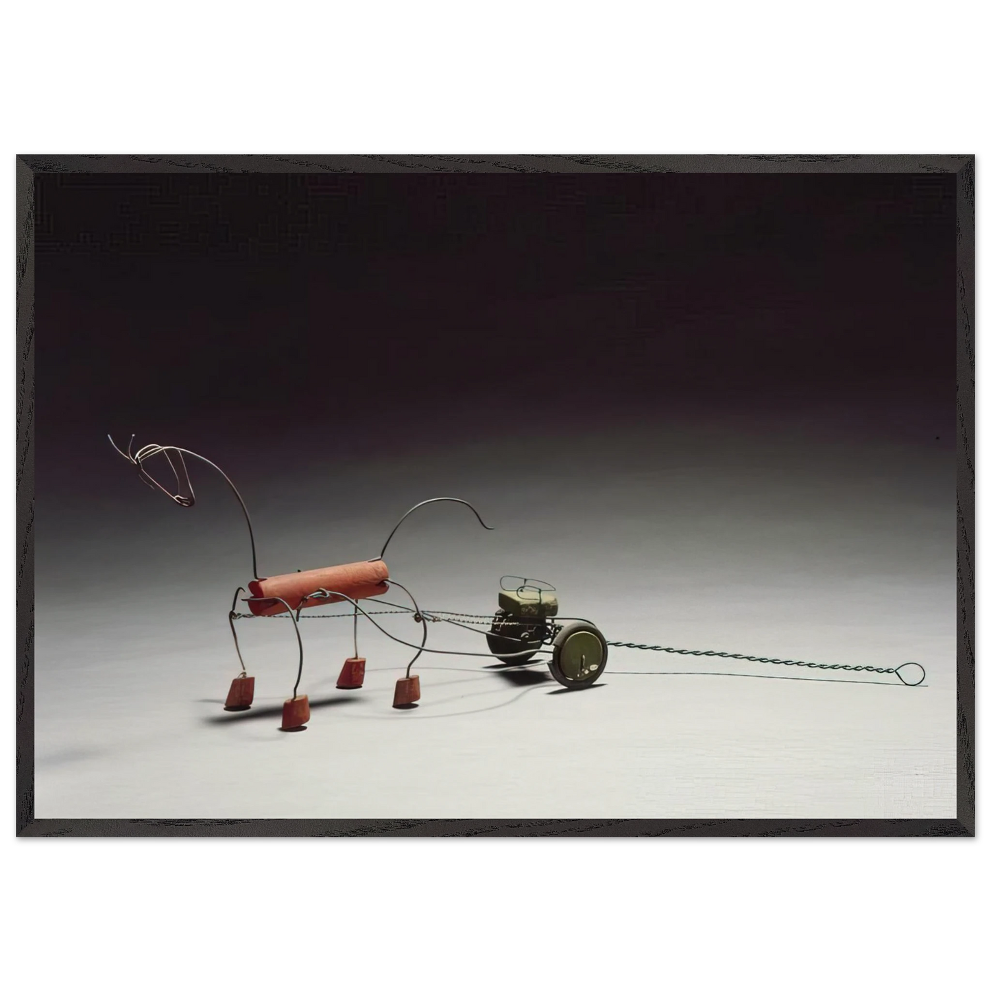 RED HORSE AND GREEN SULKY 1926 - Alexander Calder Framed Art Print – Black Wooden Frame - Default Title - -Framed Art Print