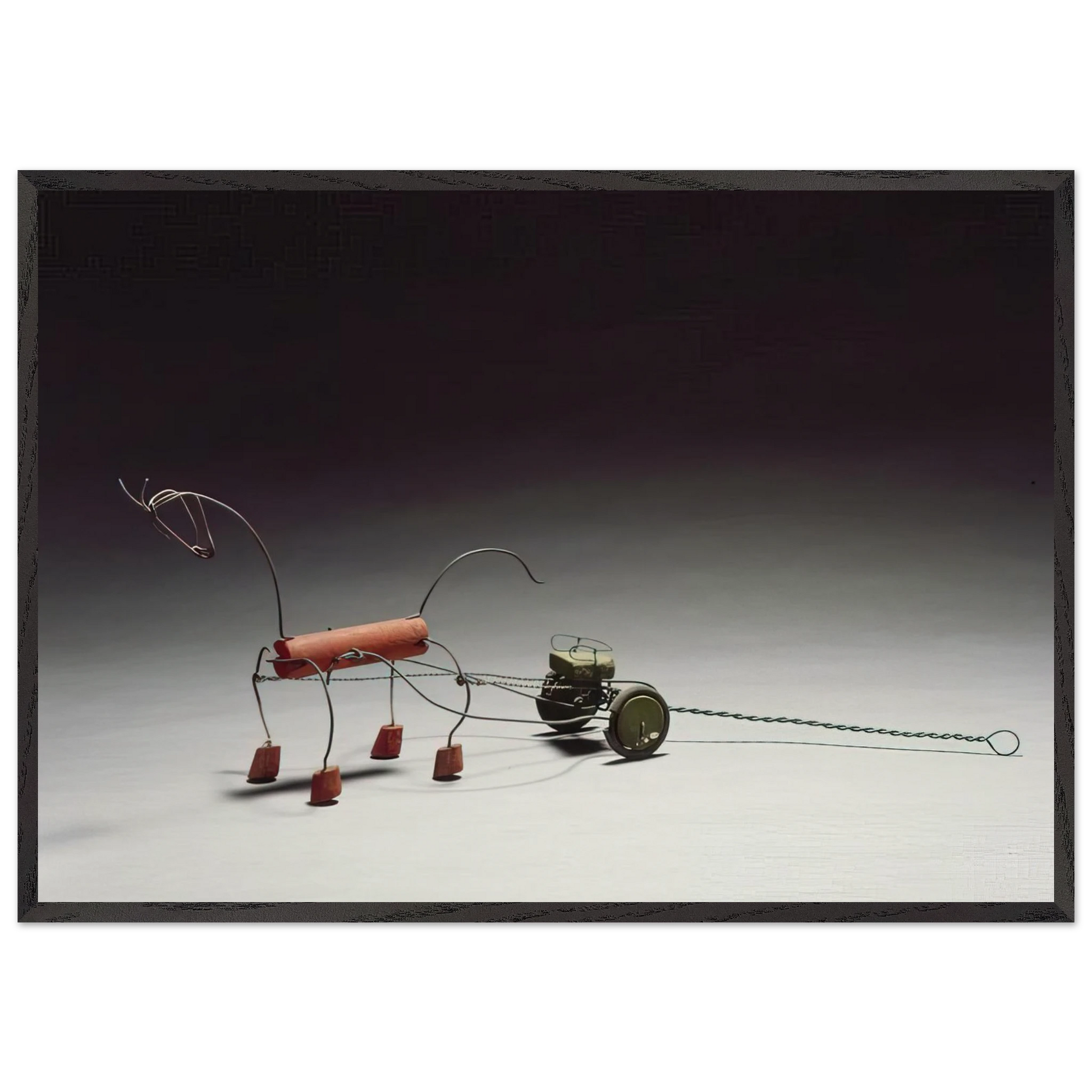 RED HORSE AND GREEN SULKY 1926 - Alexander Calder Framed Art Print – Black Wooden Frame - Default Title - -Framed Art Print