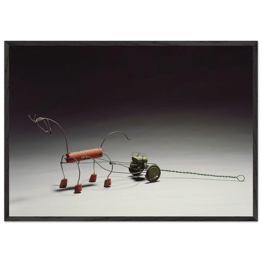 RED HORSE AND GREEN SULKY 1926 - Alexander Calder Framed Art Print – Black Wooden Frame - Default Title - -Framed Art Print