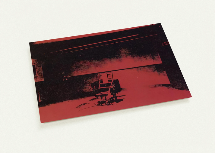 Early electric chair By Andy Warhol Pack of 10 Post Cards | Andy Warhol Post Cards | A6 (10.5 x 14.8 cm) - 4.1 x 5.8 inches