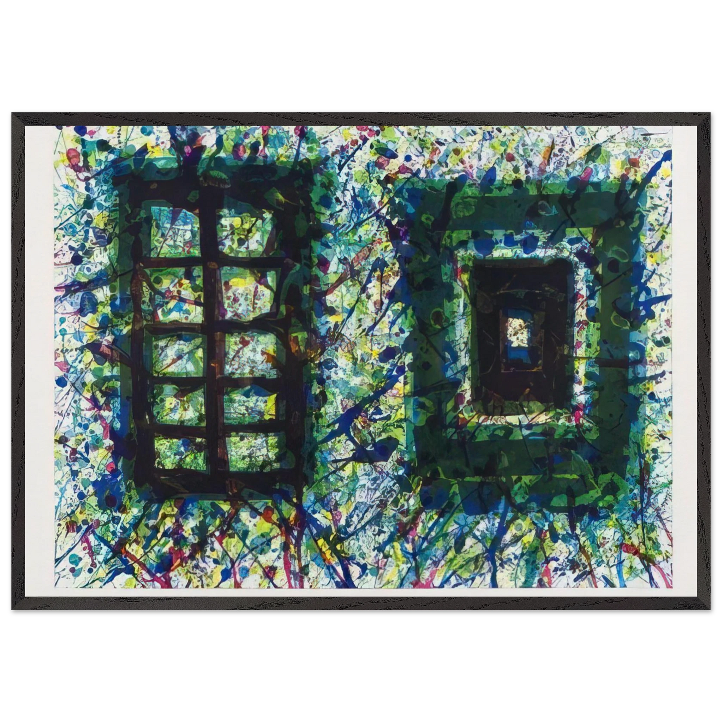 Concert Hall Set III  SF-232  - Sam Francis Framed Art Print – Black Wooden Frame - Default Title - -Framed Art Print