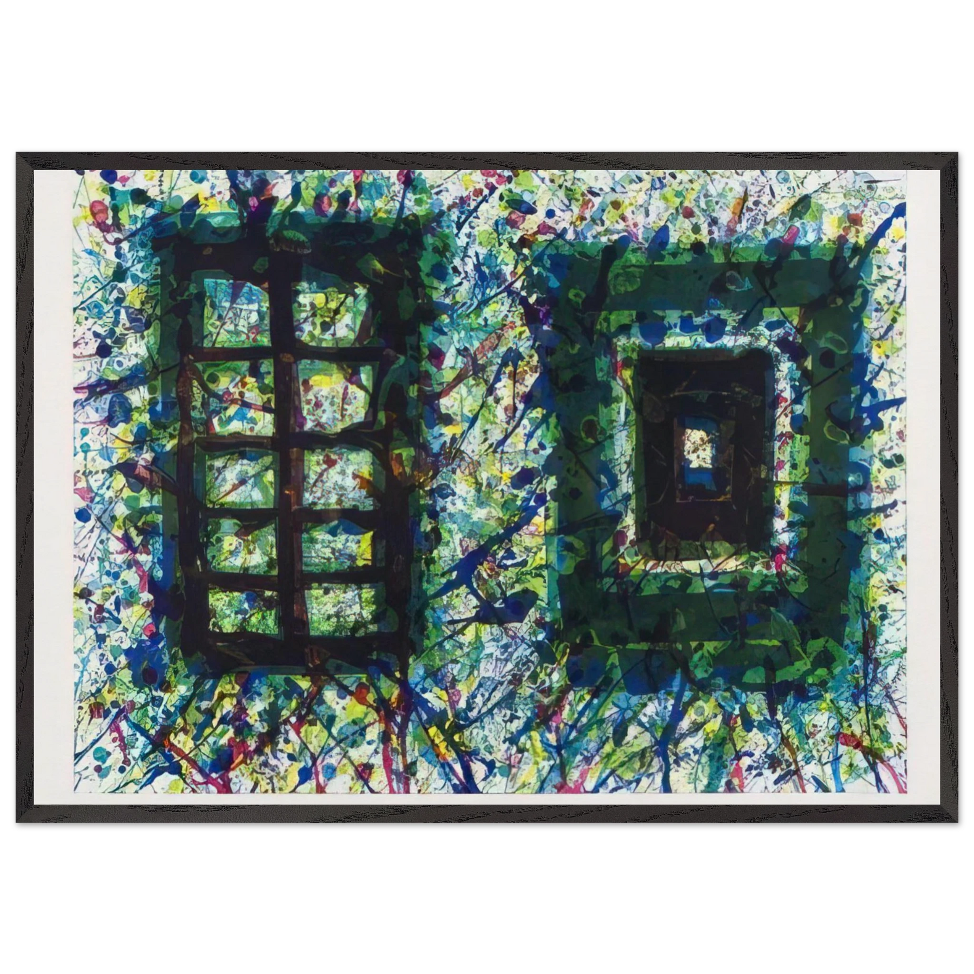 Concert Hall Set III  SF-232  - Sam Francis Framed Art Print – Black Wooden Frame - Default Title - -Framed Art Print