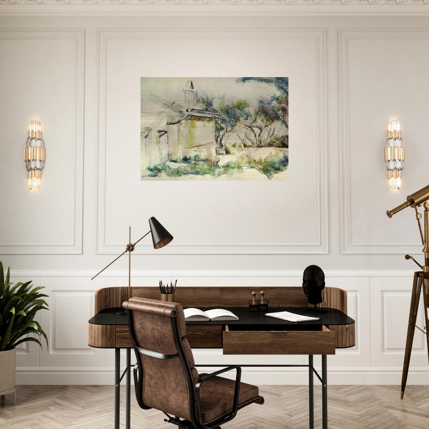 Jourdan's Cottage - Paul Cézanne Brushed Aluminum Print - 70x100 cm / 28x40 inches | Paul Cézanne Aluminum Print | Paul Cézanne Prints