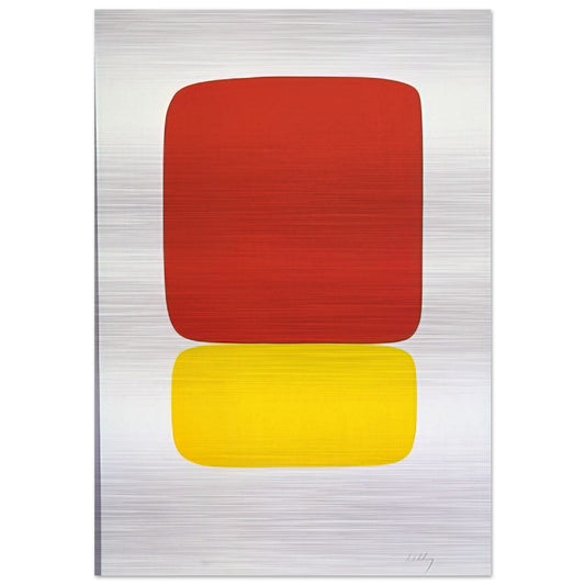 Red over Yellow from Suite of Twenty-Seven Color Lithographs - Ellsworth Kelly Brushed Aluminum Print - 70x100 cm / 28x40 inches | Ellsworth Kelly Aluminum Print | Ellsworth Kelly Prints