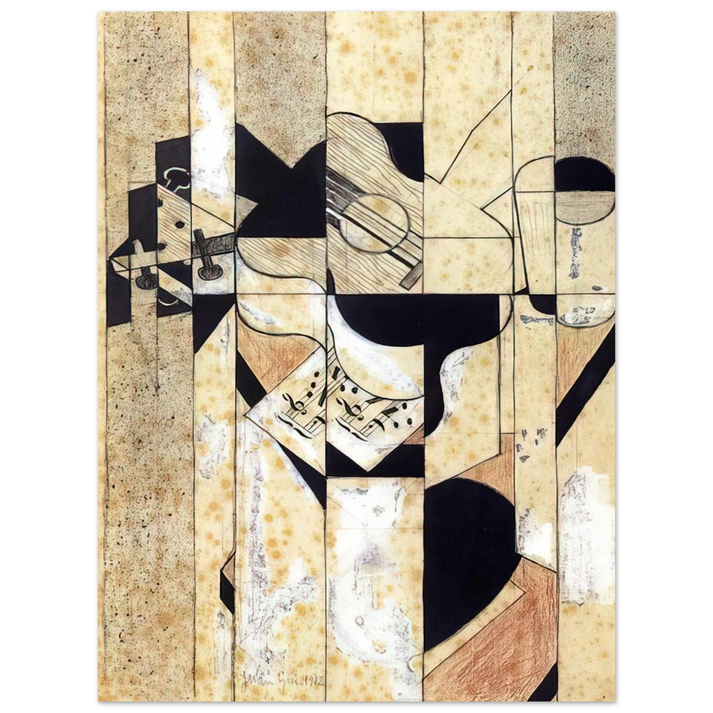 Juan Gris - GUITAR AND GLASS 1912  75x100 cm / 30x40inches Fine Art Poster