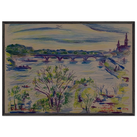 VIEW FROM ROOM 603 WATERGATE WASHINGTON D C 1974 - Ivan Albright Framed Art Print – Black Wooden Frame - Default Title - -Framed Art Print