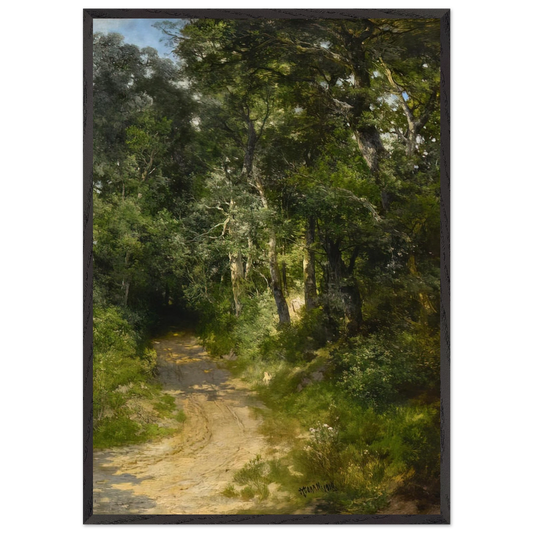 Cockington Lane near Torquay England - Thomas Moran 70x100 cm / 28x40 inches Framed Art Print – Black Wooden Frame