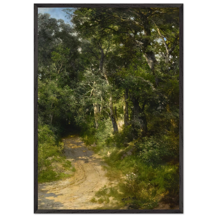 Cockington Lane near Torquay England - Thomas Moran 70x100 cm / 28x40 inches Framed Art Print – Black Wooden Frame
