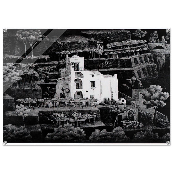 FARMHOUSE RAVELLO - MC Escher Acrylic Print - 70x100 cm / 28x40″ inches | MC Escher Wall Art | MC Escher Prints
