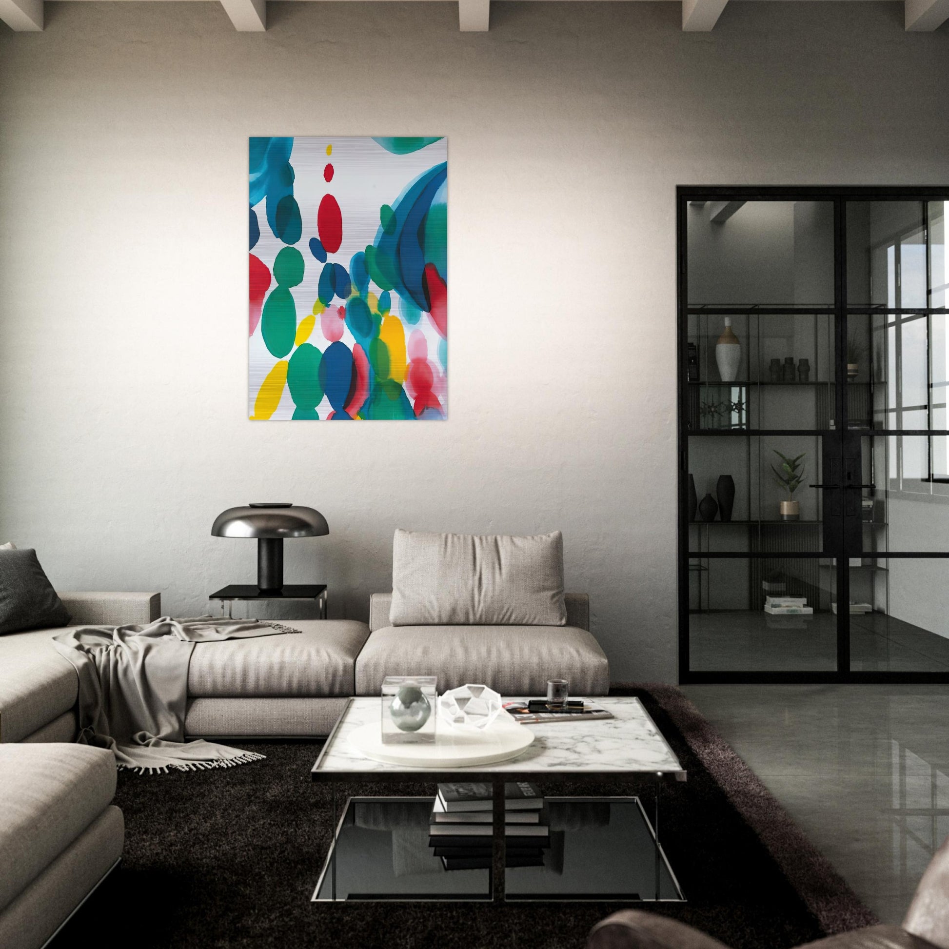 Abstract Composition - Alice Baber Brushed Aluminum Print - 70x100 cm / 28x40 inches | Alice Baber Aluminum Print | Alice Baber Prints