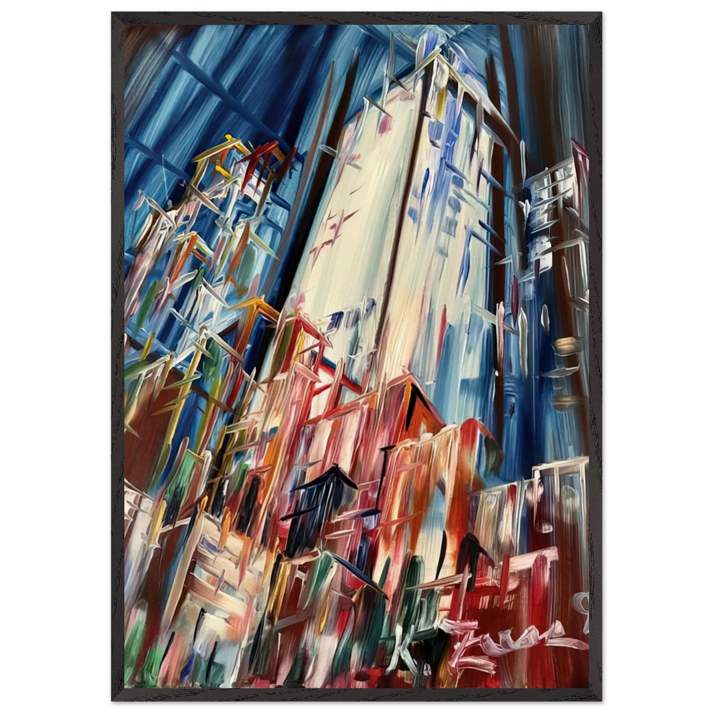 Wolkenkratzer - 1995 Germany - Konrad Zuse Framed Art Print – Black Wooden Frame - Default Title - -Framed Art Print