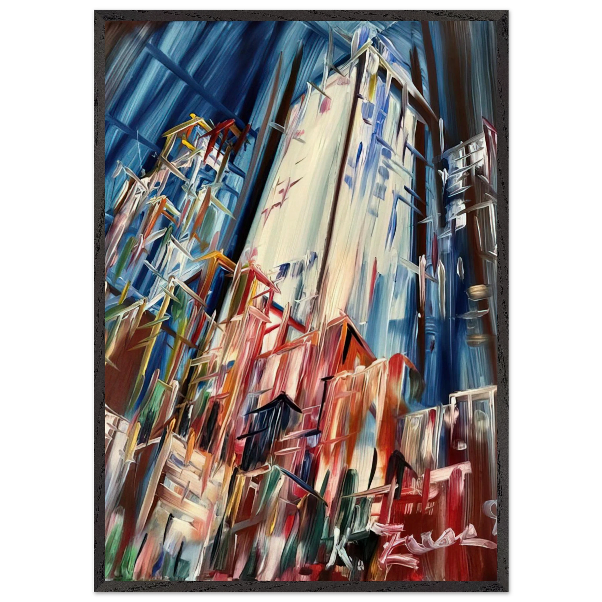 Wolkenkratzer - 1995 Germany - Konrad Zuse Framed Art Print – Black Wooden Frame - Default Title - -Framed Art Print