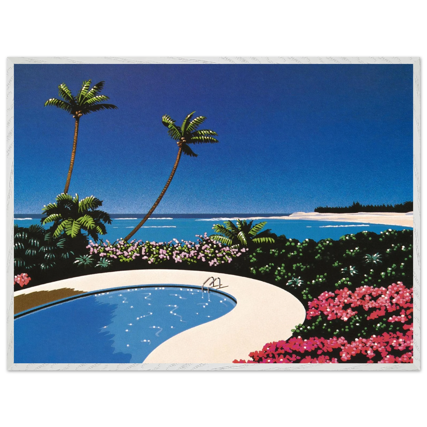 Hiroshi Nagai - Fall of Sound Wall Art - 30x40 cm / 12x16 inches - Premium Wooden Framed Poster With Fine Art Paper - Black frame