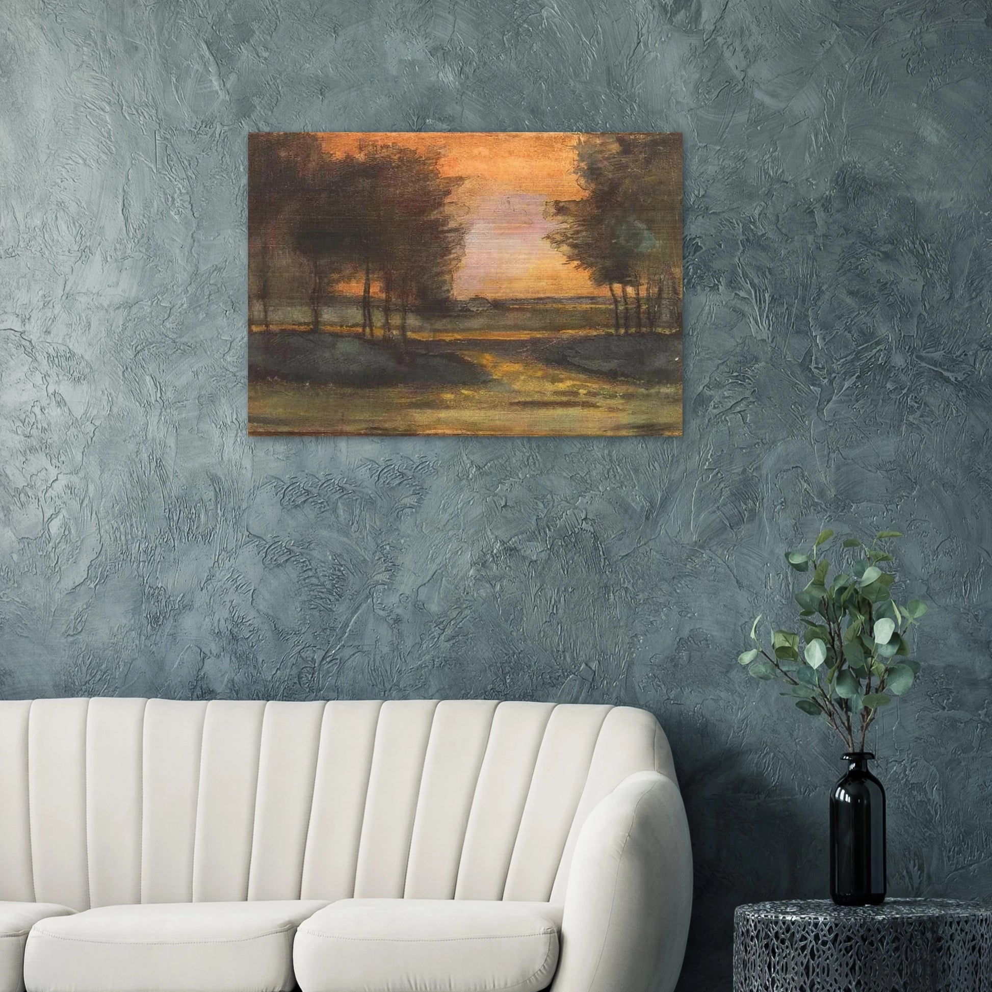 The Landscape in Drenthe - Vincent van Gogh Brushed Aluminum Print - 70x100 cm / 28x40 inches | Vincent van Gogh Aluminum Print | Vincent van Gogh Prints